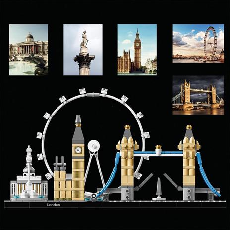 LEGO Architecture 21034 Londra, con London Eye, Big Ben e Tower Bridge, Modellismo Monumenti, Set da Collezione, Idea Regalo - 8