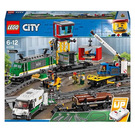 LEGO City 60198 Treno Merci, Giocattolo Telecomandato per Bambini di 6-12 anni, Bluetooth RC, 3 Carrozze, Binari e Accessori - 3