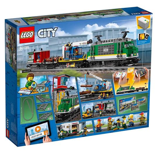 LEGO City 60198 Treno Merci, Giocattolo Telecomandato per Bambini di 6-12 anni, Bluetooth RC, 3 Carrozze, Binari e Accessori - 12