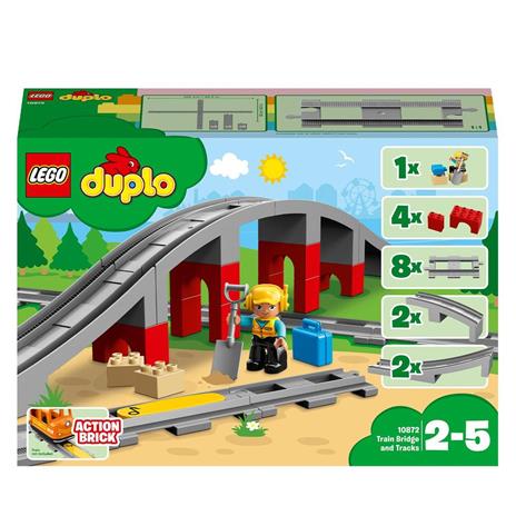 LEGO DUPLO 10872 Ponte e Binari Ferroviari Giochi per Bambini in Età Prescolare con Mattoncino Sonoro Giocattoli Educativi