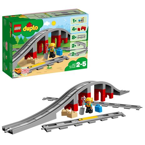 LEGO DUPLO 10872 Ponte e Binari Ferroviari Giochi per Bambini in Età Prescolare con Mattoncino Sonoro Giocattoli Educativi - 11