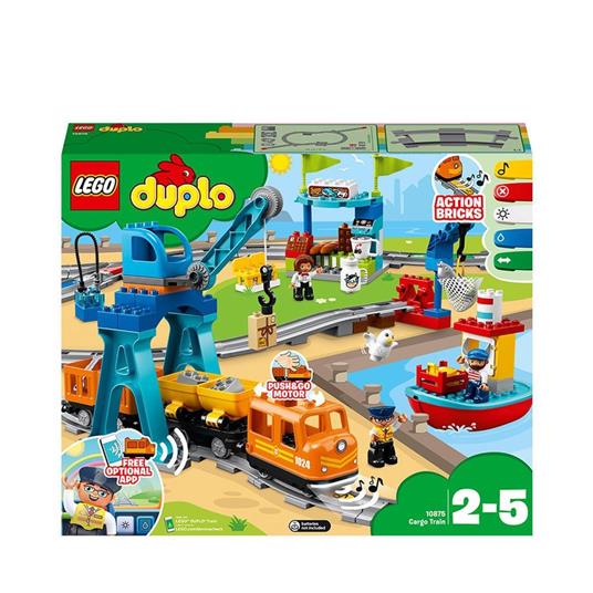 LEGO DUPLO 10875 Il Grande Treno Merci, Set Push & Go, Luci e Suoni, Gru Giocattolo, Giochi per Bambini dai 2 ai 5 Anni - 3
