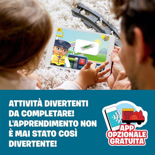 LEGO DUPLO 10875 Il Grande Treno Merci, Set Push & Go, Luci e Suoni, Gru Giocattolo, Giochi per Bambini dai 2 ai 5 Anni - 7