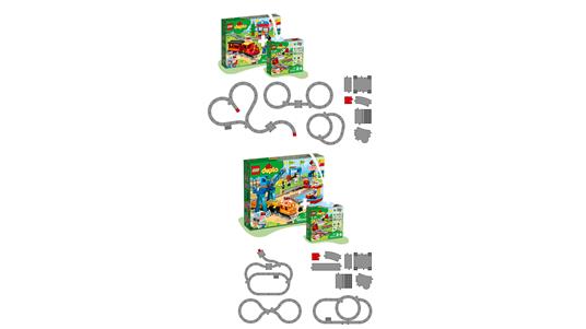 LEGO DUPLO 10882 Binari Ferroviari, Giochi per Bambini in Età Prescolare con Mattoncino Sonoro, Giocattoli Educativi - 10