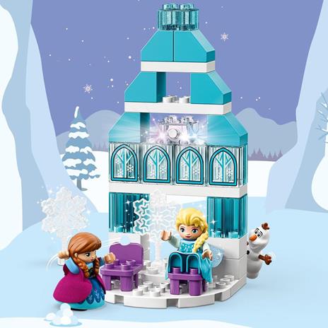 LEGO DUPLO 10899 Disney Princess Il Castello di Ghiaccio di Frozen, Set con Luci, Mini Bamboline di Elsa, Anna e Olaf - 10