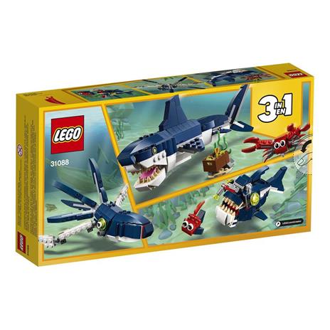 LEGO Creator 31088 Creature degli Abissi: Squalo, Granchio e Calamaro o Rana Pescatrice, Giocattoli per Bambini - 7