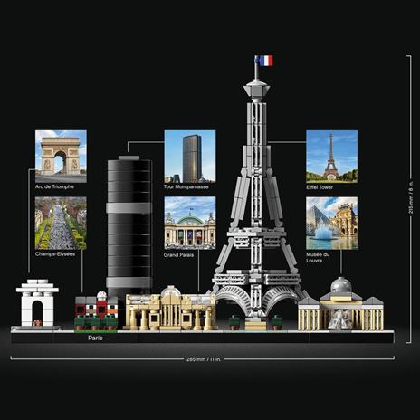 LEGO Architecture 21044 Parigi, con Torre Eiffel e Museo del Louvre, Modellismo Monumenti, Set da Collezione Skyline - 4