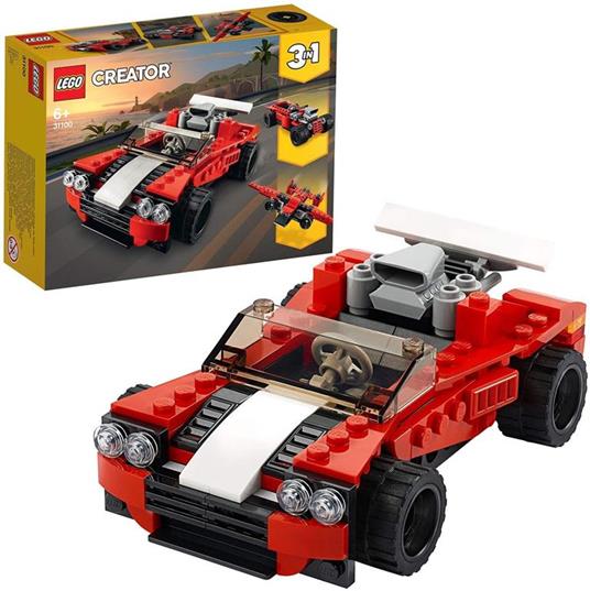 LEGO Creator 31100 3 in 1 Auto Sportiva - Hot Rod - Kit di Costruzione Aereo, Giocattoli per Bambini e Bambine - 5