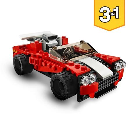 LEGO Creator 31100 3 in 1 Auto Sportiva - Hot Rod - Kit di Costruzione Aereo, Giocattoli per Bambini e Bambine - 7