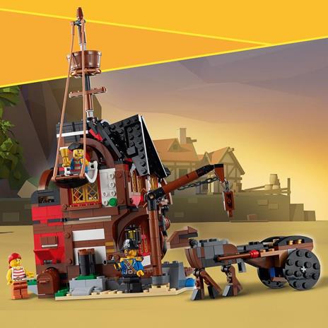 LEGO Creator 31109 Galeone dei Pirati, Set 3 in 1 con Nave Giocattolo, Locanda e Isola del Teschio, Minifigure e Squalo - 9