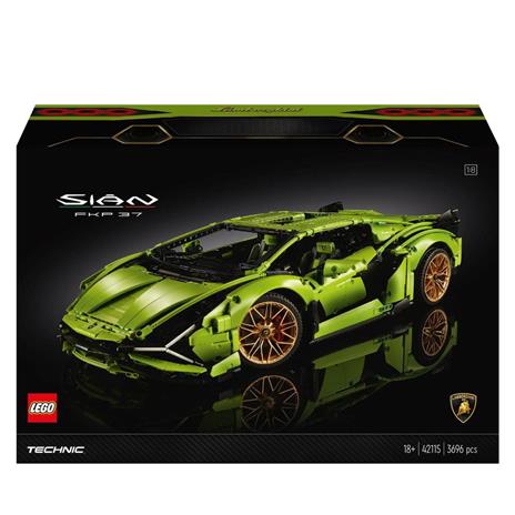 LEGO Technic 42115 Lamborghini Sián FKP 37, Set con Auto Sportiva, Modellino di Macchina da Costruire per Adulti, Idea Regalo