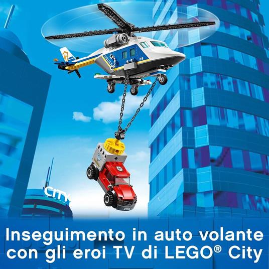 LEGO City 60243 Inseguimento sullElicottero della Polizia con Quad ATV, Moto, Camion, Kit di Costruzione Giocattoli - 3