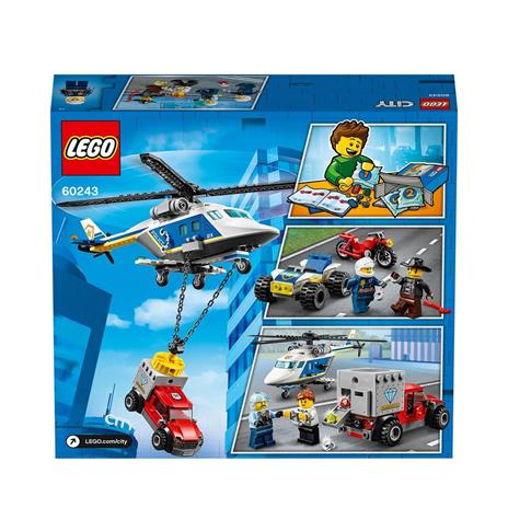 LEGO City 60243 Inseguimento sullElicottero della Polizia con Quad ATV, Moto, Camion, Kit di Costruzione Giocattoli - 8
