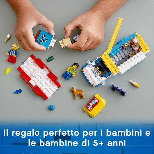 LEGO City 60253 Furgone dei Gelati, Camion Giocattolo con Skater e Cane, Giochi Creativi per Bambini dai 5 Anni in su - 10