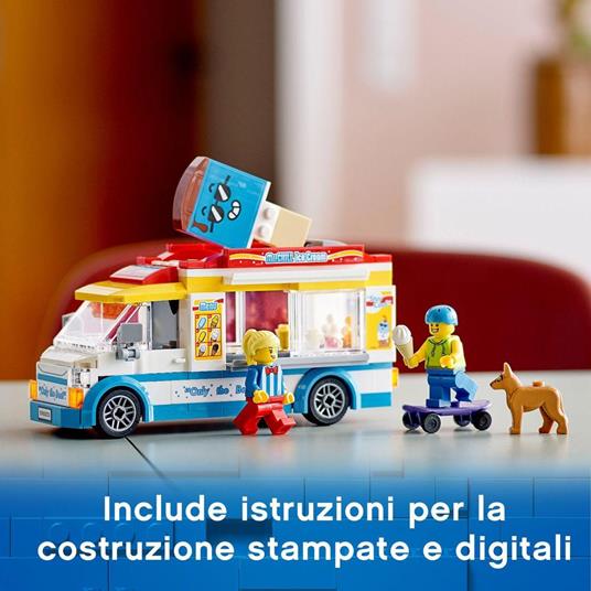 LEGO City 60253 Furgone dei Gelati, Camion Giocattolo con Skater e Cane, Giochi Creativi per Bambini dai 5 Anni in su - 11