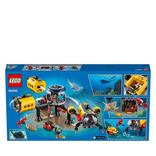 LEGO City 60265 Base per Esplorazioni Oceaniche, Sottomarino Giocattolo, Animali Marini Squalo e Manta, Giochi per Bambini - 10