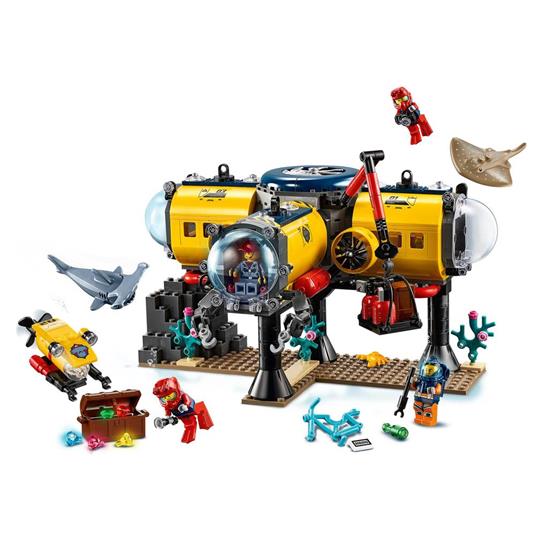 LEGO City 60265 Base per Esplorazioni Oceaniche, Sottomarino Giocattolo, Animali Marini Squalo e Manta, Giochi per Bambini - 5