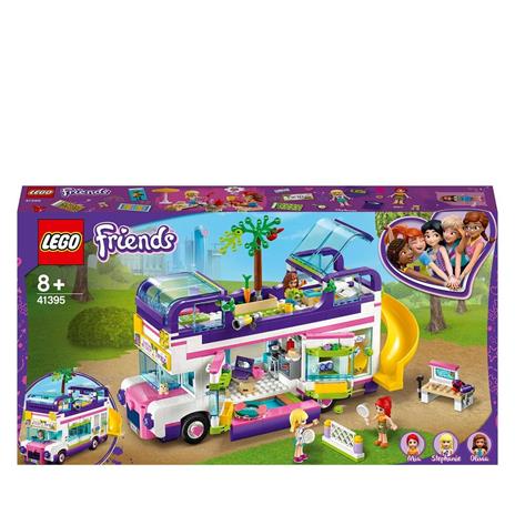 LEGO Friends 41395 Il Bus dell'Amicizia con Piscina e Scivolo, Playset con 3 Mini Bamboline, Autobus Giocattolo - 6