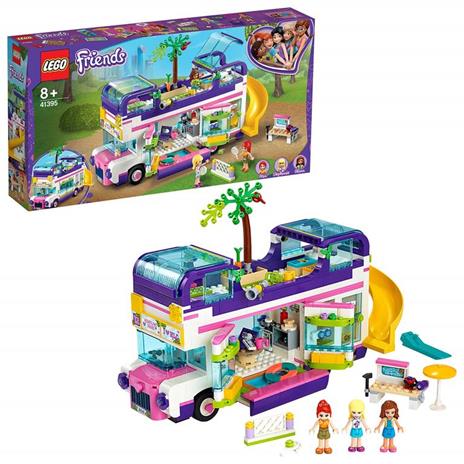 LEGO Friends 41395 Il Bus dell'Amicizia con Piscina e Scivolo, Playset con 3 Mini Bamboline, Autobus Giocattolo - 3