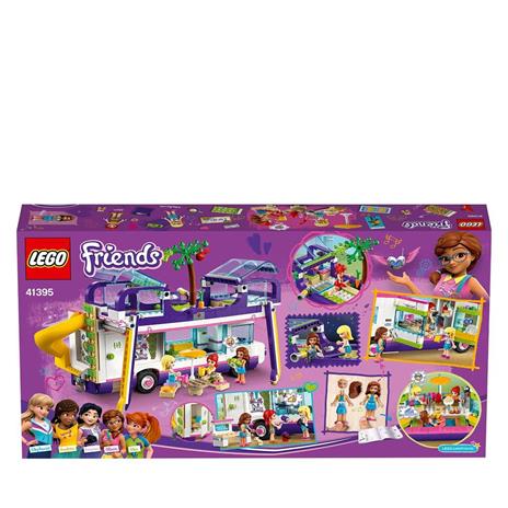 LEGO Friends 41395 Il Bus dell'Amicizia con Piscina e Scivolo, Playset con 3 Mini Bamboline, Autobus Giocattolo - 14