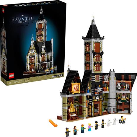 LEGO Icons 10273 La Casa Stregata Set Costruzioni per Adulti Modellino Fai da Te in Mattoncini con Minifigure Idee Regalo