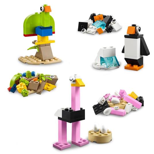 LEGO Classic 11011 Mattoncini e Animali, Set con 10 Modellini da
