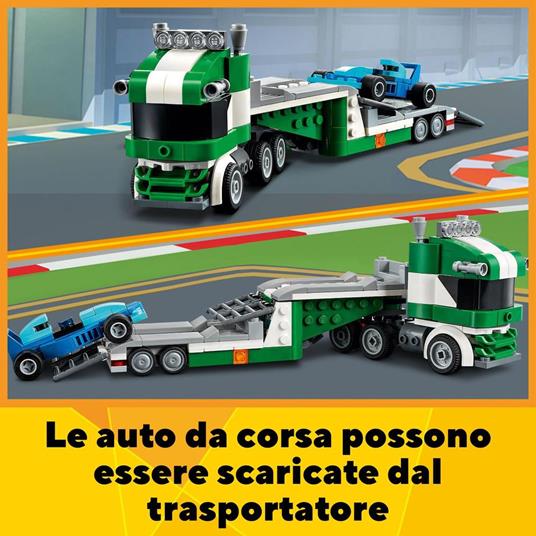 LEGO Creator 31113 3 in 1 Trasportatore di Auto da Corsa, Kit di Costruzione, Camion con Rimorchio, Gru e Rimorchiatore - 5