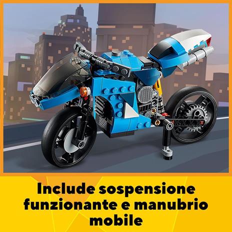 LEGO Creator 31114 3 in 1 Superbike, Kit di Costruzione Moto Sportiva o Classica o Hoverbike, Veicoli Giocattolo per Bambini - 4