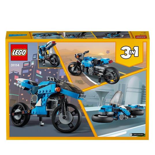 LEGO Creator 31114 3 in 1 Superbike, Kit di Costruzione Moto Sportiva o Classica o Hoverbike, Veicoli Giocattolo per Bambini - 8
