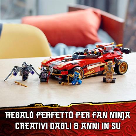LEGO NINJAGO 71737 Super-bolide Ninja X-1, Macchinina Giocattolo e Motocicletta Ninja con Personaggio Cole d'Oro - 6