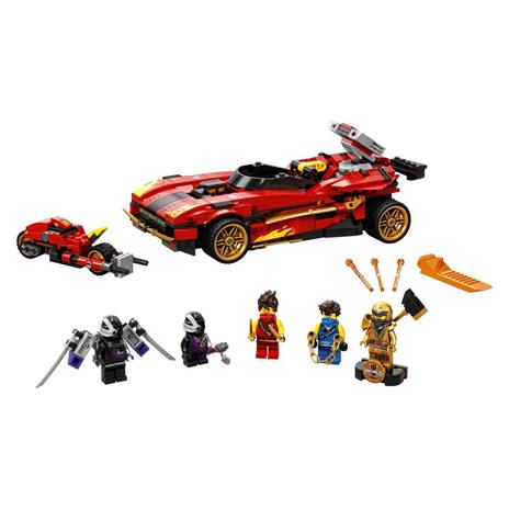 LEGO NINJAGO 71737 Super-bolide Ninja X-1, Macchinina Giocattolo e Motocicletta Ninja con Personaggio Cole d'Oro - 7