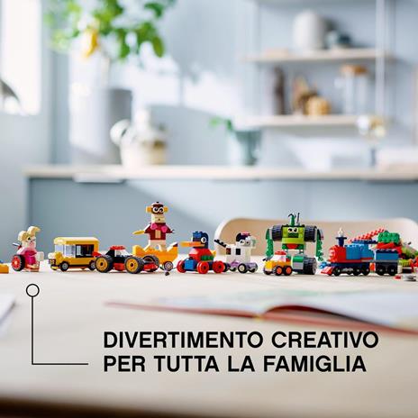 LEGO Classic 11014 Mattoncini e Ruote, Set di Costruzioni per Bambini 4+ Anni con Macchinine Giocattolo, Trenino, Robot - 7