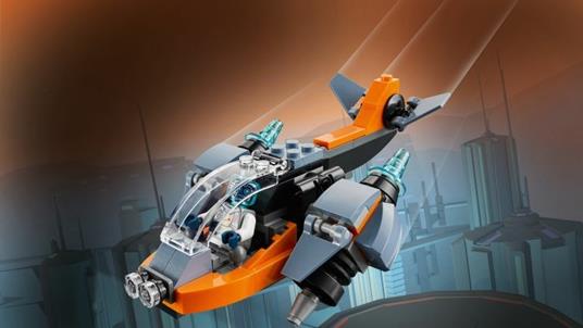LEGO Creator 31111 3 in 1 Cyber-Drone, Kit di Costruzione con Cyber Mech e Scooter con Minifigure Robot, Giochi per Bambini - 9
