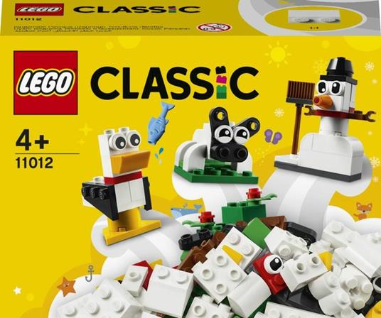 LEGO Classic 11012 Mattoncini Bianchi Creativi, Set di Costruzioni per  Bambini 4+ Anni con Pupazzo di Neve, Pecora e Gabbiano