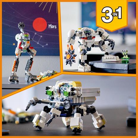 LEGO Creator 31115 3 in 1 Mech per Estrazioni Spaziali, Robot Spaziale, Vettore Cargo, Kit di Costruzione Action Figure - 6