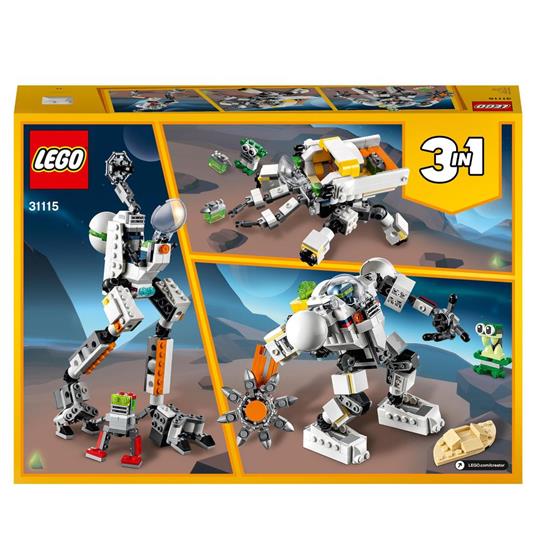 LEGO Creator 31115 3 in 1 Mech per Estrazioni Spaziali, Robot Spaziale, Vettore Cargo, Kit di Costruzione Action Figure - 8
