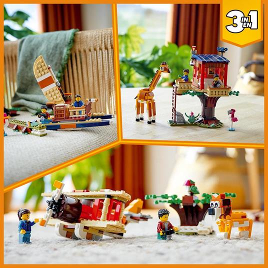 LEGO Creator 31116 3 in 1 Casa sullAlbero del Safari, Catamarano, Biplano, Kit di Costruzione - 7