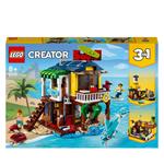 LEGO Creator 31118 Surfer Beach House, Kit di Costruzione in Mattoncini 3 in 1, Faro e Casetta con Piscina per Bambini