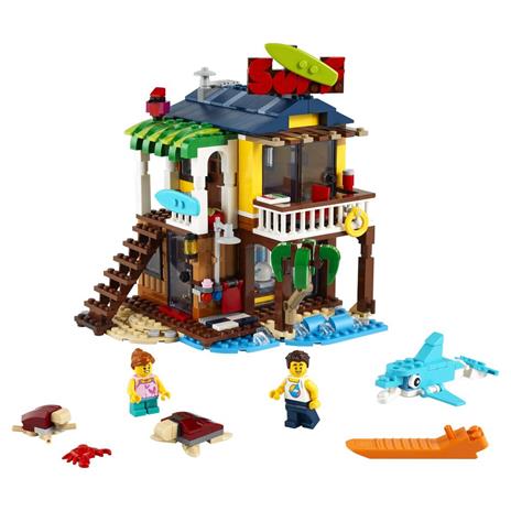 LEGO Creator 31118 Surfer Beach House, Kit di Costruzione in Mattoncini 3 in 1, Faro e Casetta con Piscina per Bambini - 7