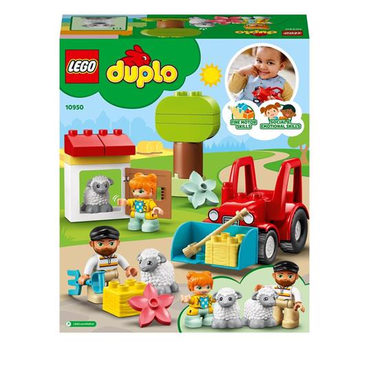 LEGO DUPLO Town 10950 Il Trattore della Fattoria e i Suoi Animali, con Pecora e Contadino, Giocattolo per Bambini - 8