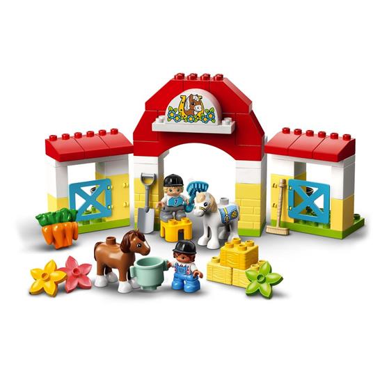 LEGO DUPLO Town 10951 Maneggio, Fattoria Giocattolo con 2 Pony, Set per Bambini, Accessori per la Cura degli Animali - 3