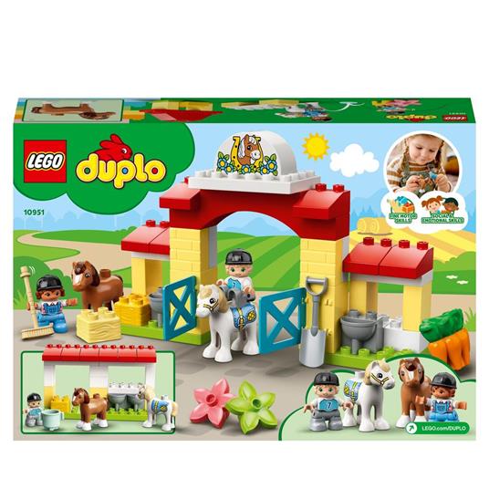LEGO DUPLO Town 10951 Maneggio, Fattoria Giocattolo con 2 Pony, Set per Bambini, Accessori per la Cura degli Animali - 8