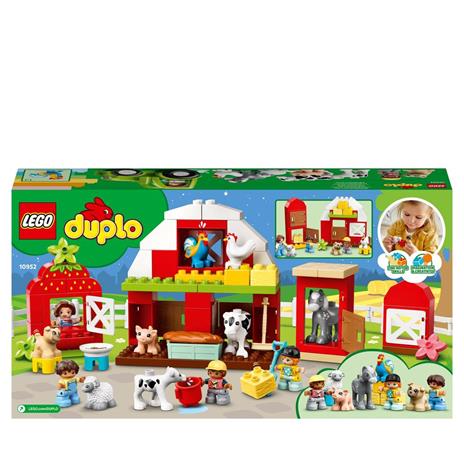 LEGO DUPLO Town 10952 Fattoria con Fienile, Trattore e Animali, Giocattolo con Cavallo, Maiale e Mucca, per Bambini - 8