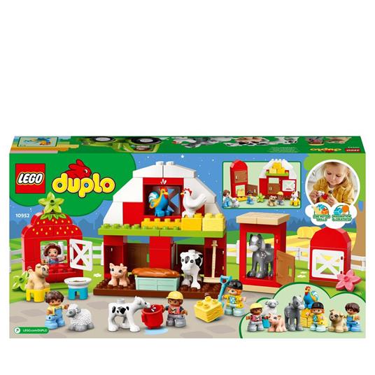 LEGO DUPLO Town 10952 Fattoria con Fienile, Trattore e Animali, Giocattolo con Cavallo, Maiale e Mucca, per Bambini - 8