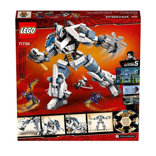 LEGO NINJAGO 71738 Mech Titano da battaglia di Zane, Modellino da Costruire Stagione 5 Serie TV, con Figura Dorata di Jay - 10