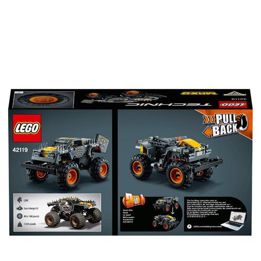 LEGO Technic 42119 Monster Jam Max-D, Kit di Costruzione 2 in 1, Truck, Quad, Auto Pull-Back, Idea Regalo - 10