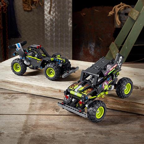 LEGO Technic 42118 Monster Jam Grave Digger, Kit 2 in 1 da Truck a Buggy Fuoristrada con Azione Pull-Back, Giochi per Bambini - 6