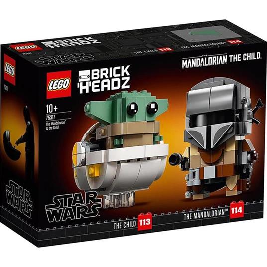 LEGO Star Wars 75317 Il Mandaloriano e il Bambino, Modellini da Costruire di Brickheadz con 'Baby Yoda', Idee Regalo - 3