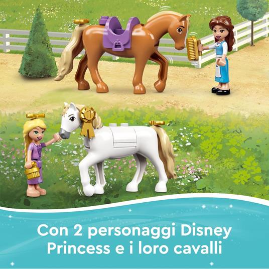 LEGO Disney Princess 43195 Le Scuderie Reali di Belle e Rapunzel, Set da Costruzione con Cavallo Giocattolo e Mini Bamboline - 3