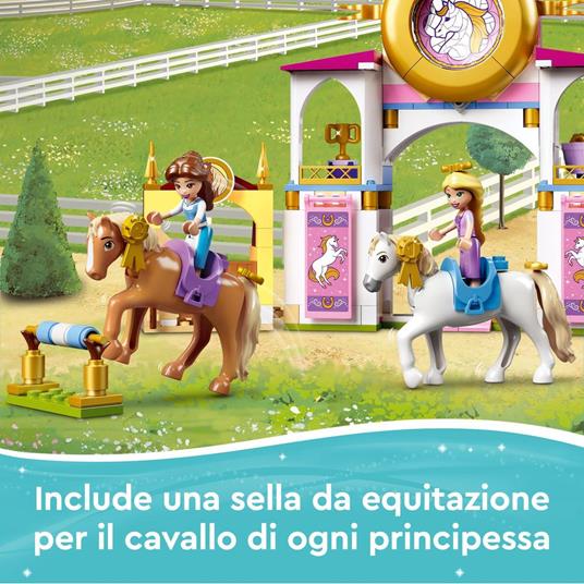 LEGO Disney Princess 43195 Le Scuderie Reali di Belle e Rapunzel, Set da Costruzione con Cavallo Giocattolo e Mini Bamboline - 4